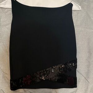 BCBGMaxAzria Black Sequin Pencil Skirt